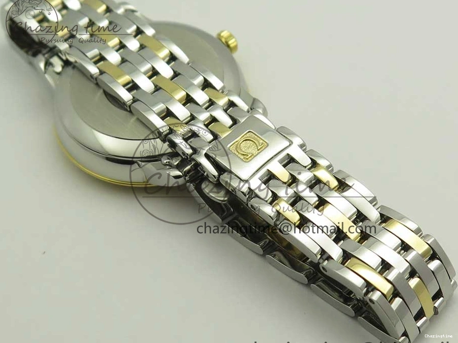 0106 Attractive De Ville Prestige Ladies 32.7mm SS MKF 1:1 Best Edition White Dial Roman Markers on SS YG Bracelet MIYOTA 7965